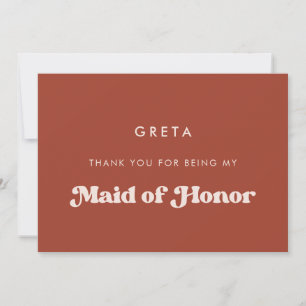 Snyggt Terracotta Maid of honor tackkort Inbjudningar