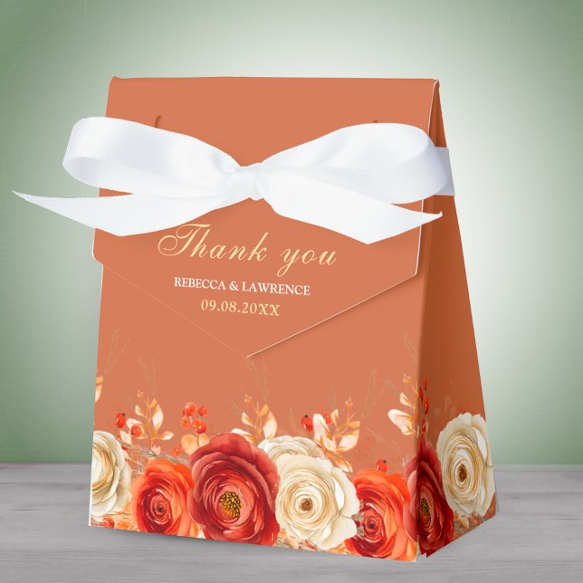 Snyggt Terracotta orange blommor bröllop Presentaskar (Skapare uppladdad)