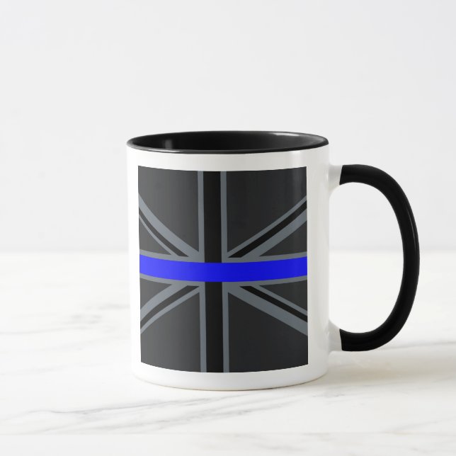 Snyggt Thin Blue Line Union Jack Mugg (Höger)
