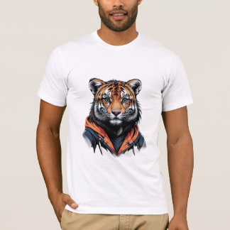 Snyggt Tiger i Hoodie - Modern Shi för djurdesign T Shirt