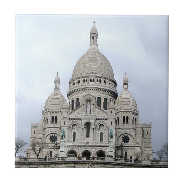 Snyggt Tile med bild i Sacre Coeur de Paris Kakelplatta (Framsidan)