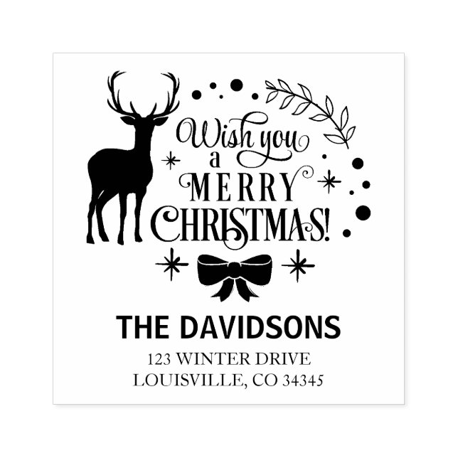 Snyggt "Tis the Season Typography Monogram Stämpel (Tryck)