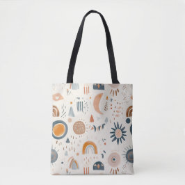 Snyggt Tote Bag med Abstrakt Geometric Mönster Tygkasse