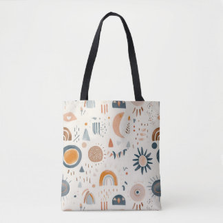 Snyggt Tote Bag med Abstrakt Geometric Mönster Tygkasse