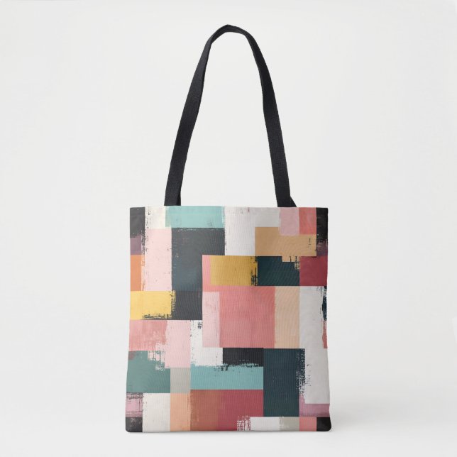 Snyggt Tote Bag med färgfull geometrisk Mönster Tygkasse (Framsida)