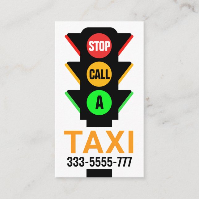 Snyggt Traffic Light Calling Taxi Visitkort (Framsida)