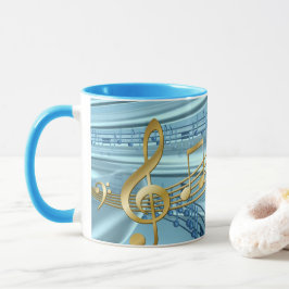 Snyggt Trendig Baby blue Musik noter Mugg