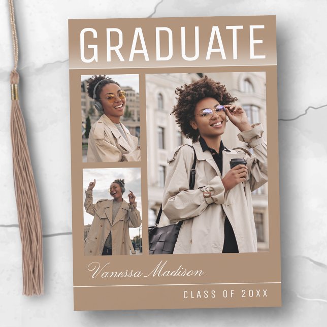 Snyggt Trendig Chic 3 Photo Taupe Beige Studenten Meddelande (Skapare uppladdad)
