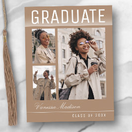 Snyggt Trendig Chic 3 Photo Taupe Beige Studenten Vykort