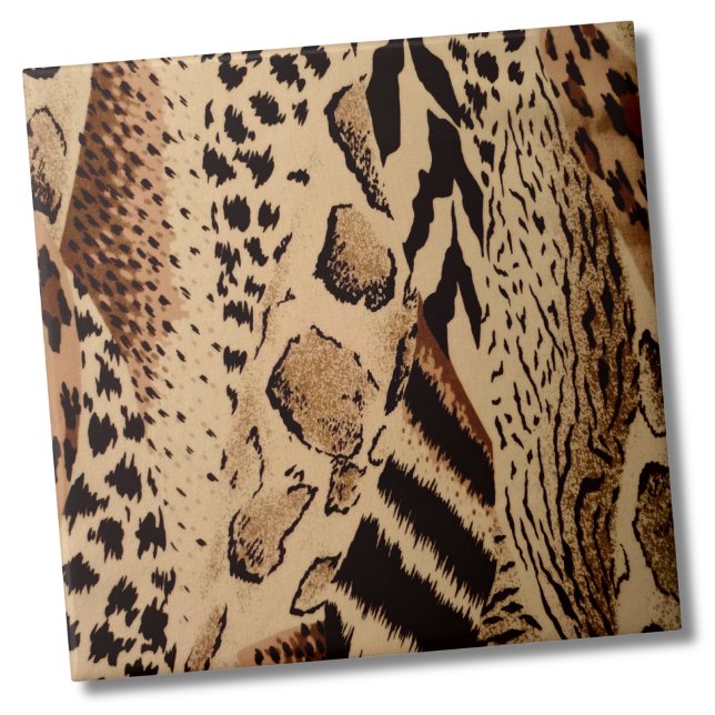 Snyggt Trendig Djurutskrift Kakelplatta (Stylish Cheetah Leopard Zebra Animal Print Pattern Ceramic Tile)