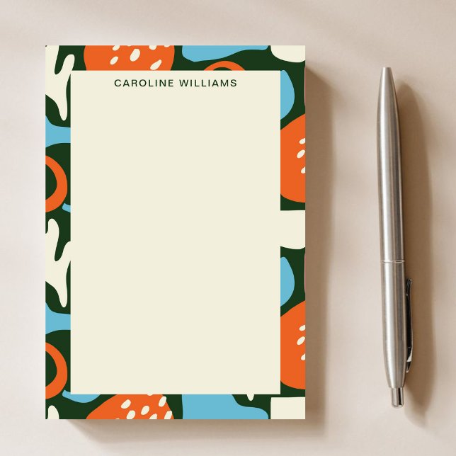 Snyggt Trendig Mönster Abstrakt Monogram Namn Post-it Block (Skapare uppladdad)