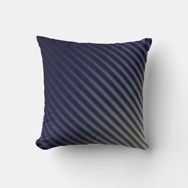 Snyggt Trendig Navy Blue Rand Mönster Kudde (Framsida)