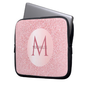 Snyggt Trendig Ro Guld mall Monogram Girly Laptop Fodral