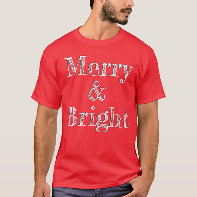 Snyggt Trendig Urban Merry & Bright jul T Shirt (Framsida)