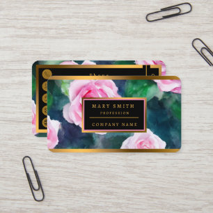 Snyggt Trendig Watercolor Rosa ros Collection Visitkort