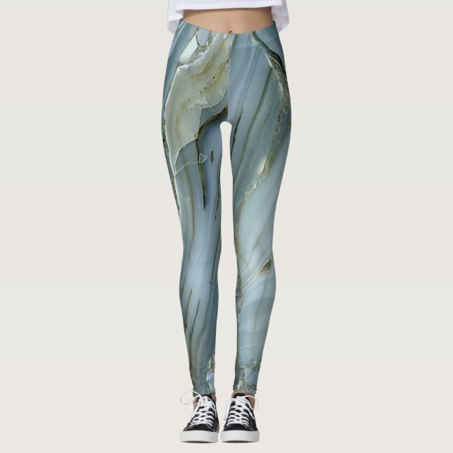 Snyggt trendigt marmor mönster leggings (Framsida)