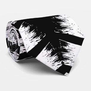 Snyggt Tribal Black and White Neck Tie för manar Slips