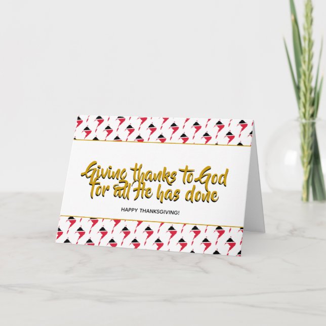 Snyggt TRINIDAD TOBAGO Ge Tack THANKSGIVING Helgkort (Framsida)