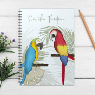 Snyggt Tropical Birds Cute Trendig Calligraphy Anteckningsbok