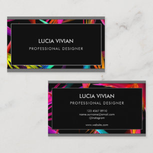 Snyggt Tropical Black Modern Professionell Visitkort