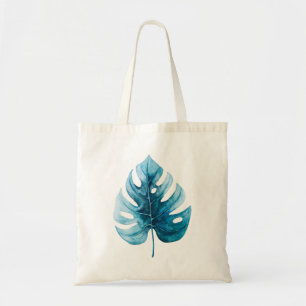 Snyggt Tropical Blue Monstera Löv Tygkasse