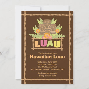 Snyggt Tropical Hawaiian Luau Party Inbjudningar
