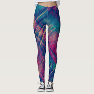 Snyggt Tryckbarhetskontrollens Rosa Lila Blue Leggings