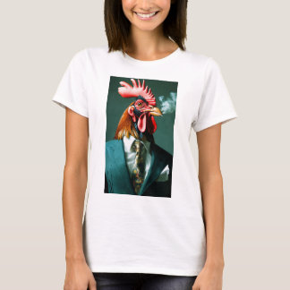 Snyggt Tupp Rökning a Ogräs Cigar Figurine" T Shirt
