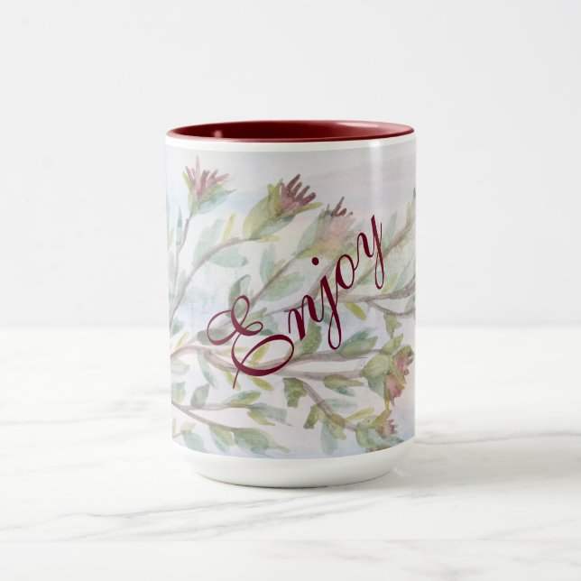 Snyggt Turkos och Burgundy Mugg (Center)