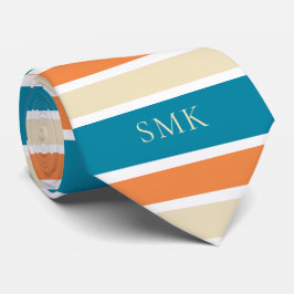 Snyggt Turkos Teal Orange Rand Monogram Slips