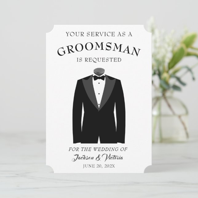 Snyggt Tuxedo Groomsman Inbjudningar (Stående Fram)