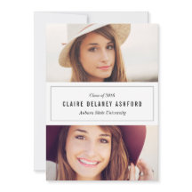 Snyggt två Photo Studenten-meddelande Inbjudan