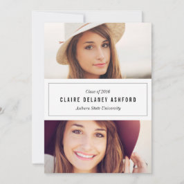 Snyggt två Photo Studenten-meddelande Inbjudan