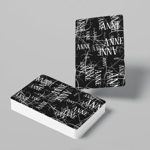 Snyggt Typografi Namn Mönster Black Casinokort