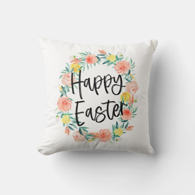 Snyggt Typografi Vattenfärgad Blommigt Utandning P Kudde (Framsida)