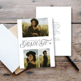Snyggt Typografiskt multifoto-Studenten-kort Meddelande