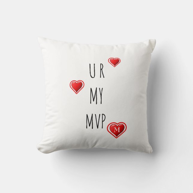 Snyggt U MY MVP Monogram Valentine Kudde (Framsida)