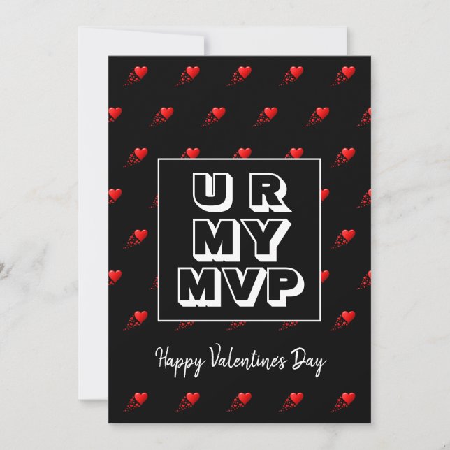 Snyggt U R MY MVP Valentines day Julkort (Framsida)
