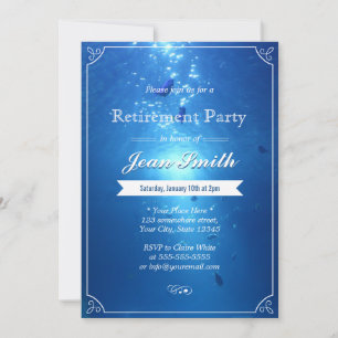 Snyggt Undersea Blue Pension Party-inbjudningar Inbjudningar