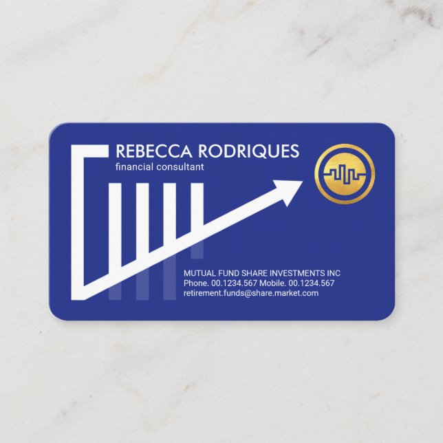 Snyggt uppåt Trend  Graph Financial Visitkort (Framsida)