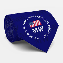 Snyggt USA AMERICAN Blue Monogram Neck Tie Slips