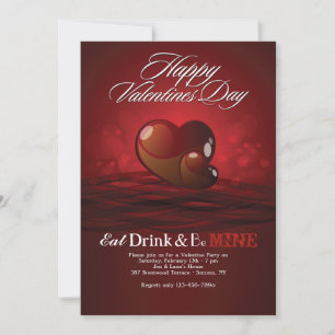 Snyggt Valentine Party-inbjudan Inbjudningar