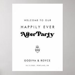 Snyggt Välkomna till vårt lyckligt efter Party Poster