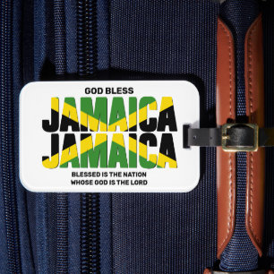 Snyggt VÄLSIGNA DIG JAMAICA JAMAICA Flagga Bagagebricka