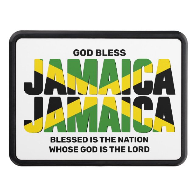 Snyggt VÄLSIGNA DIG JAMAICA JAMAICA Flagga Dragkroksskydd (Framsidan)