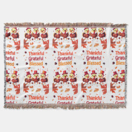 Snyggt välsignad, tacksam och tacksam Thanksgiving Filt
