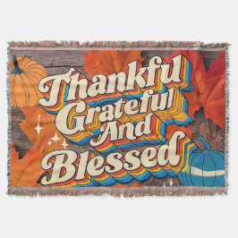 Snyggt välsignad, tacksam och tacksam Thanksgiving Filt