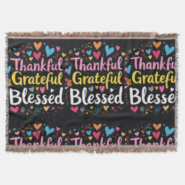 Snyggt välsignad, tacksam och tacksam Thanksgiving Filt