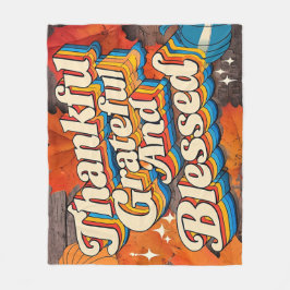 Snyggt välsignad, tacksam och tacksam Thanksgiving Fleecefilt