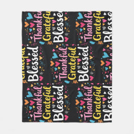 Snyggt välsignad, tacksam och tacksam Thanksgiving Fleecefilt